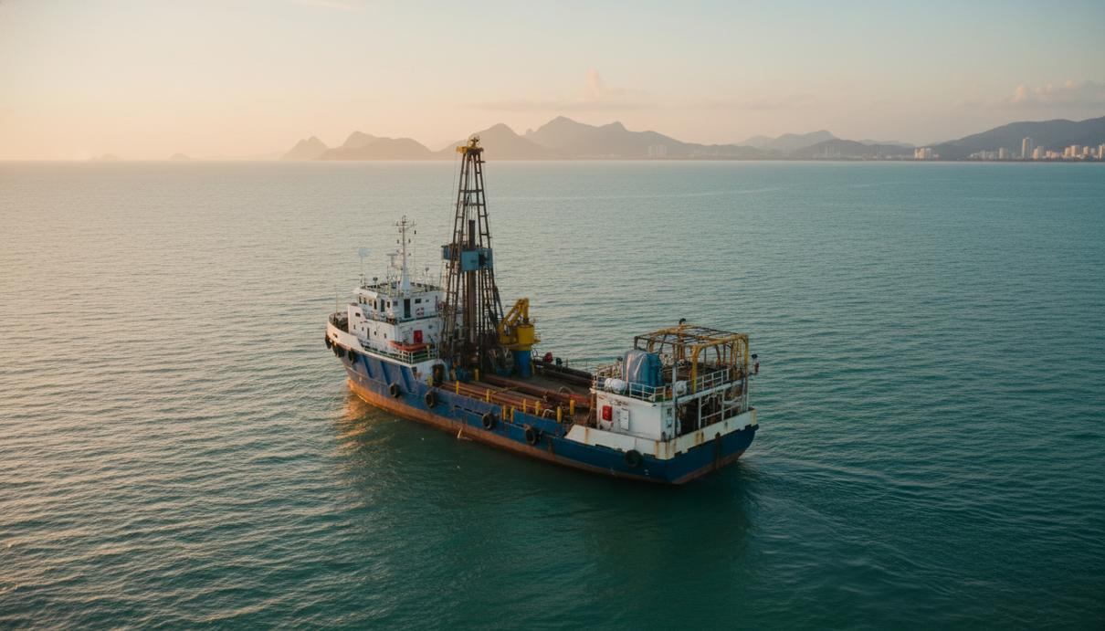 Специализированное исследовательское судно для геотехнических работ в море у побережья Бразилии