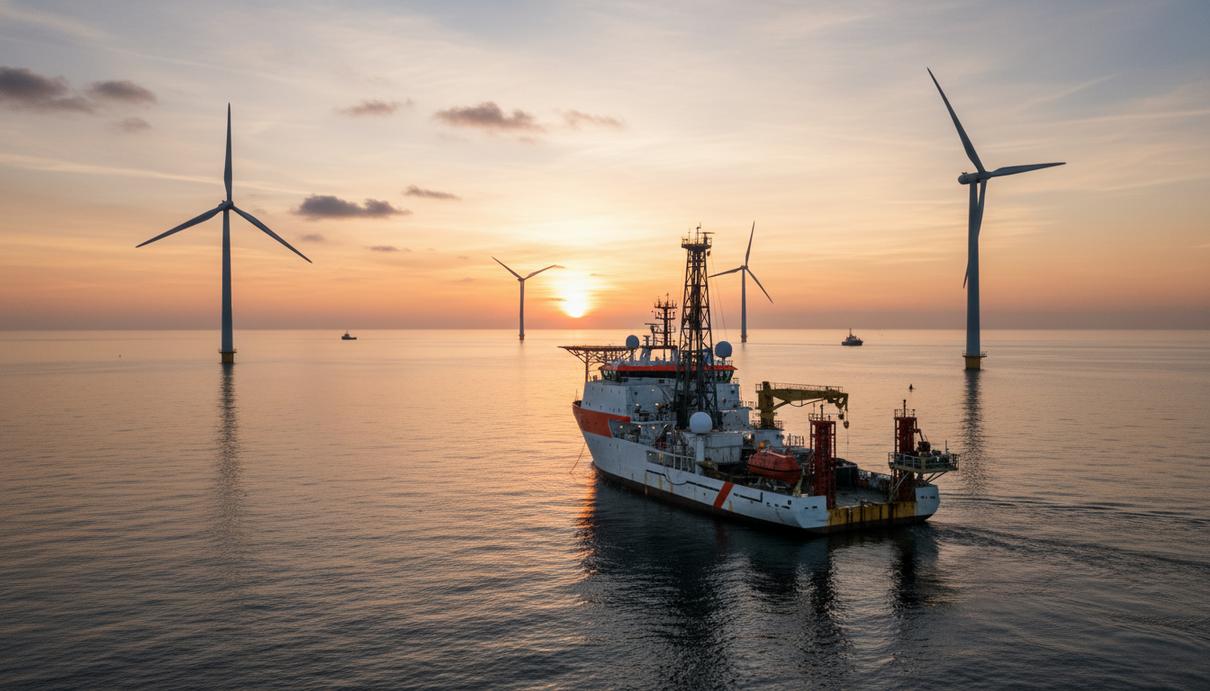 Kawasaki Kisen Kaisha консолидирует активы в сфере морской ветроэнергетики Судно обеспечения морской ветроэнергетики и геотехнических изысканий в открытом море