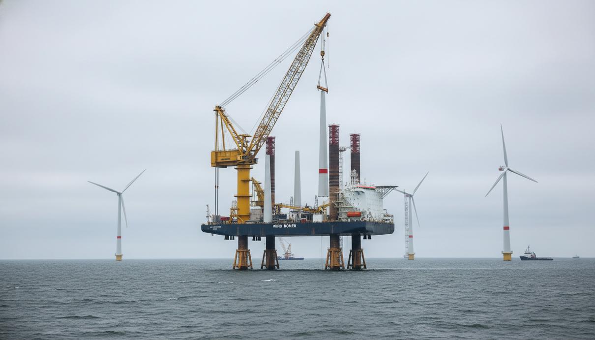 Специализированное судно для установки морских турбин в открытом море
