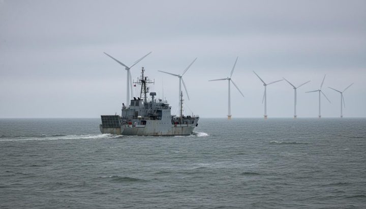 Российское судно ПМ-82 замечено вблизи британских ветропарков в Ла-Манше