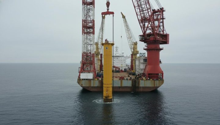 В Балтийском море начался монтаж фундаментов польской ВЭС Baltica 2