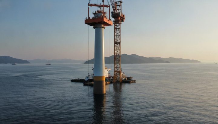 Hanwha Ocean начала строить ВЭС Shinan Ui на 390 МВт в Южной Корее