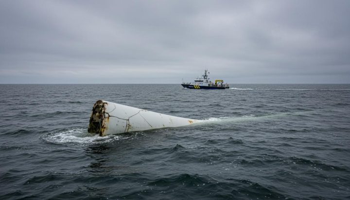 Полиция ФРГ выловила в море обломок лопасти со строящейся ВЭС He Dreiht