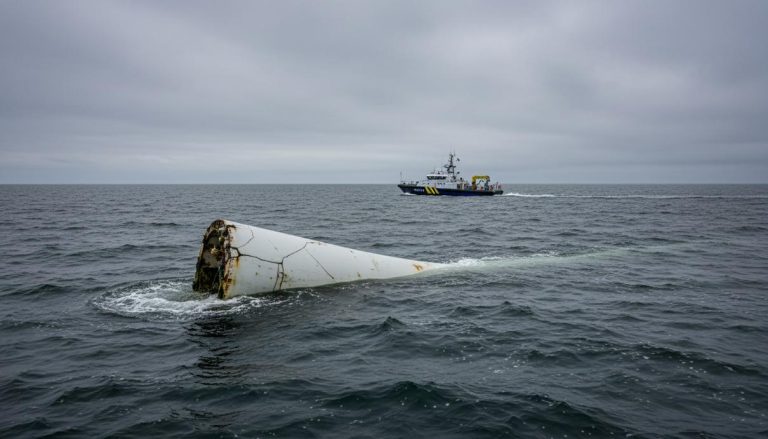 Полиция ФРГ выловила в море обломок лопасти со строящейся ВЭС He Dreiht