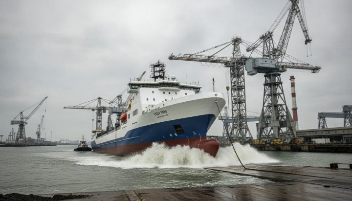 TSSM спустила на воду во Вьетнаме третье судно для ветропарков