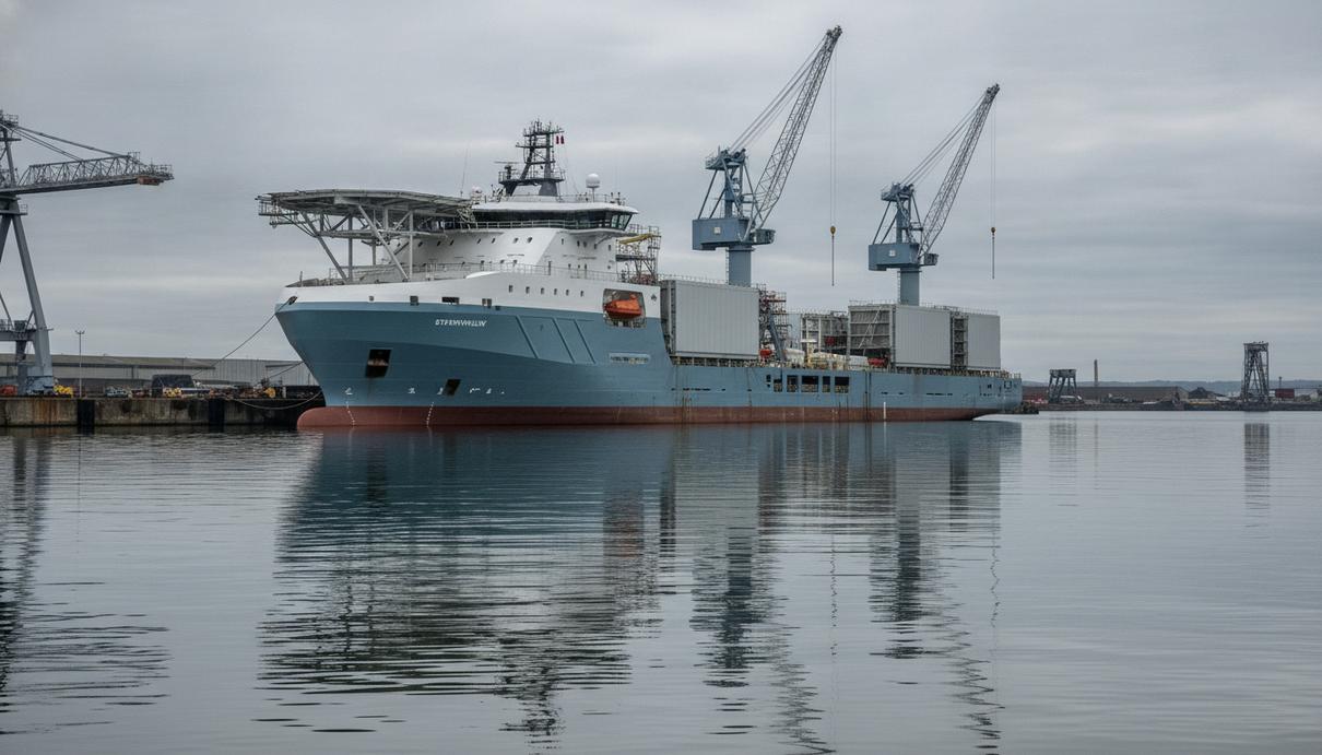 Bibby Marine спустила на воду судно для ВЭС с батарейным приводом Новое сервисное судно Bibby Marine с электрическим приводом на воде после спуска на судостроительной верфи в Виго.